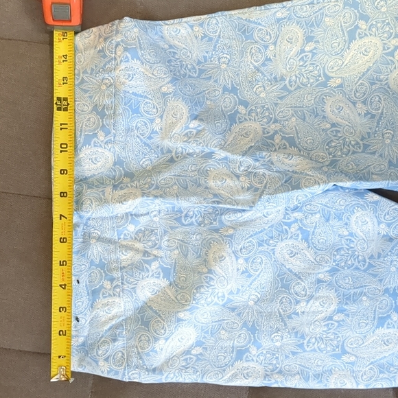 Attyre (8) Blue/Wht Floral High Rise Capris - Picture 6 of 7
